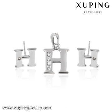 64058-china wholesale 925 couleur argent alphabet H ensemble de bijoux